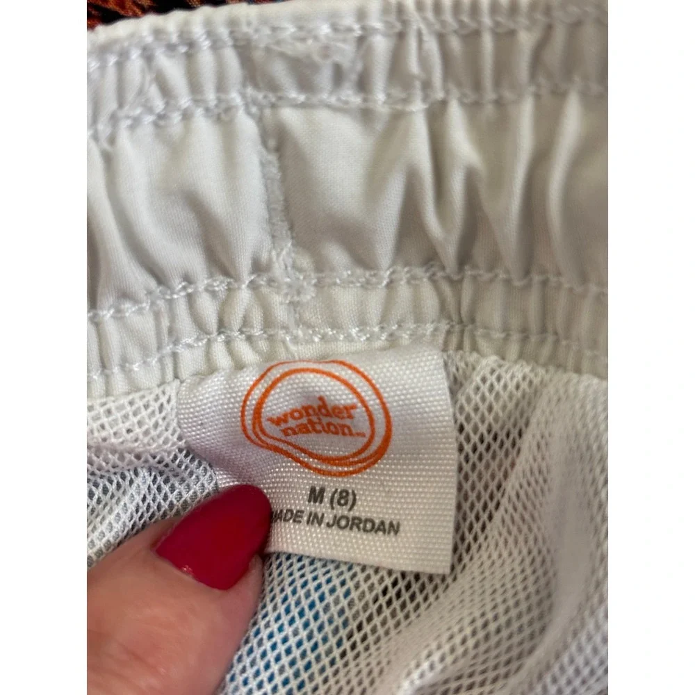 Wonder Nation‎ Boys Dinosaur Desert Van Graphic Swim Trunks Blue Orange Size M 8